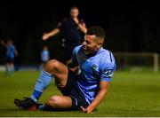 14 September 2018; Evan Osam of UCD goes down injured during the SSE Airtricity League First Division match between UCD and Finn Harps at the UCD Bowl in Dublin. Photo by Harry Murphy/Sportsfile