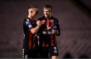 14 September 2018; Paddy Kirk, left, and JJ Lunney of Bohemians following the SSE Airtricity League Premier Division match between Bohemians and Cork City at Dalymount Park in Dublin. Photo by Stephen McCarthy/Sportsfile