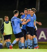 14 September 2018; Jason McClelland, left, and Gary O'Neill, right, of UCD celebrate promotion to the SSE Airtricity League Premier Division, and winning the SSE Airtricity League First Division, following the SSE Airtricity League First Division match between UCD and Finn Harps at the UCD Bowl in Dublin. Photo by Harry Murphy/Sportsfile