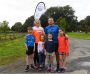 15 September 2018; parkrun Ireland in partnership with Vhi, added their 99th event on Saturday, 15th September, with the introduction of the Strokestown parkrun in Co. Roscommon. Pictured are Shaun and Tulsk Moylan from Strokestown, Co. Roscommon with their children from left, John, age 10, Romona, age 7, Roxanne, age 5 and Ruby Jane, age 8 parkruns take place over a 5km course weekly, are free to enter and are open to all ages and abilities, providing a fun and safe environment to enjoy exercise. To register for a parkrun near you visit www.parkrun.ie.  Photo by Harry Murphy/Sportsfile