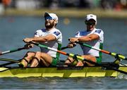 15 September 2018; Paul O'Donovan, left, and Gary O'Donovan of Ireland on their way to winning their Lightweight Men's Double Sculls Final on day seven of the World Rowing Championships in Plovdiv, Bulgaria. Photo by Seb Daly/Sportsfile