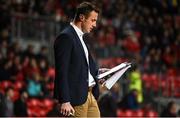 14 September 2018; Eir Sport presenter Tommy Bowe prior to the Guinness PRO14 Round 3 match between Munster and Ospreys at Irish Independent Park, in Cork. Photo by David Fitzgerald/Sportsfile