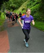 15 September 2018; Cora Staunton pictured at the Westport parkrun where Vhi hosted a special event to celebrate their partnership with parkrun Ireland.  Vhi ambassador and four-time All-Ireland Final winner, Cora Staunton was on hand to lead the warm up for parkrun participants before completing the 5km free event. parkrunners enjoyed refreshments post event at the Vhi Relaxation Area where a physiotherapist took participants through a post event stretching routine.   parkrun in partnership with Vhi support local communities in organising free, weekly, timed 5k runs every Saturday at 9.30am.To register for a parkrun near you visit www.parkrun.ie. Photo by Ray Ryan/Sportsfile