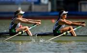 15 September 2018; Aoife Casey, left, and Denise Walsh of Ireland on their way to winning their Lightweight Women's Double Sculls C Final on day seven of the World Rowing Championships in Plovdiv, Bulgaria. Photo by Seb Daly/Sportsfile