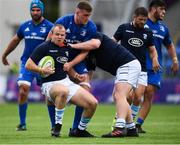 15 September 2018; Dan Fish of Cardiff Blues is tackled by Oisín Dowling of Leinster A during The Celtic Cup Round 2 match between Leinster A and Cardiff Blues at Energia Park in Donnybrook, Dublin.  Photo by David Fitzgerald/Sportsfile