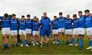 15 September 2018; Leinster Head Coach Andy Wood speaks to his players after the U19 Interprovincial Championship match between Ulster and Leinster at Newforge Country Club in Belfast. Photo by Oliver McVeigh/Sportsfile