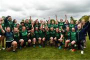 15 September 2018; The Connacht team and coaches with the cup following the U18 Girls Interprovincial Championship match between Leinster and Connacht at Barnhall RFC in Parsonstown, Leixlip, Co. Kildare. Photo by Barry Cregg/Sportsfile