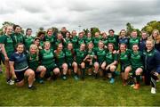 15 September 2018; The Connacht team and coaches with the cup following the U18 Girls Interprovincial Championship match between Leinster and Connacht at Barnhall RFC in Parsonstown, Leixlip, Co. Kildare. Photo by Barry Cregg/Sportsfile