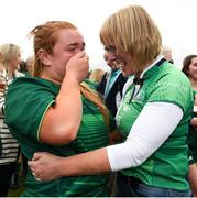 15 September 2018; Claudia McNicholas of Connacht with her mother Nicola following the U18 Girls Interprovincial Championship match between Leinster and Connacht at Barnhall RFC in Parsonstown, Leixlip, Co. Kildare. Photo by Barry Cregg/Sportsfile