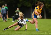 15 September 2018; Niamh O'Dea of Banner Ladies, from Ennis, Co Clare, in action against Amy Hamill of Emyvale, Co Monaghan, in the Senior Championship Final during the 2018 LGFA All-Ireland Club 7s at Naomh Mearnóg & St Sylvesters in Dublin. Photo by Piaras Ó Mídheach/Sportsfile