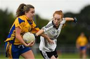 15 September 2018; Gráinne Nolan of Banner Ladies, from Ennis, Co Clare, in action against Gráinne McNally of Emyvale, Co Monaghan, in the Senior Championship Final during the 2018 LGFA All-Ireland Club 7s at Naomh Mearnóg & St Sylvesters in Dublin. Photo by Piaras Ó Mídheach/Sportsfile