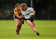 15 September 2018; Aisling McAnespie of Emyvale, Co Monaghan, in action against Eva O'Dea of Banner Ladies, Ennis, Co Clare, in the Senior Championship Final during the 2018 LGFA All-Ireland Club 7s at Naomh Mearnóg & St Sylvesters in Dublin. Photo by Piaras Ó Mídheach/Sportsfile