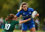 15 September 2018; Ava Jenkins of Leinster is tackled by Meabh Deely of Connacht during the U18 Girls Interprovincial Championship match between Leinster and Connacht at Barnhall RFC in Parsonstown, Leixlip, Co. Kildare. Photo by Barry Cregg/Sportsfile