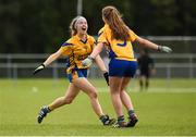 15 September 2018; Siobhán McMahon, left, and Ann Marie Meenaghan of Banner Ladies, Ennis, Co Clare, celebrate beating Emyvale, Co Monaghan, in the Senior Championship Final during the 2018 LGFA All-Ireland Club 7s at Naomh Mearnóg & St Sylvesters in Dublin. Photo by Piaras Ó Mídheach/Sportsfile