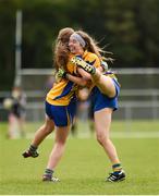 15 September 2018; Siobhán McMahon, right, and Ann Marie Meenaghan of Banner Ladies, Ennis, Co Clare, celebrate beating Emyvale, Co Monaghan, in the Senior Championship Final during the 2018 LGFA All-Ireland Club 7s at Naomh Mearnóg & St Sylvesters in Dublin. Photo by Piaras Ó Mídheach/Sportsfile