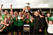 15 September 2018; Peamount United captain Louise Corrigan is presented with the cup by John Morgan of Continental Tyres after the Continental Tyres Women’s National League Cup Final between Wexford Youths at Peamount United at Ferrcarrig Park in Wexford. Photo by Matt Browne/Sportsfile
