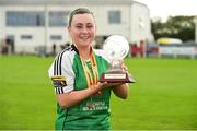15 September 2018; Megan Smyth-Lynch of Peamount United with her player of the match trophy after the Continental Tyres Women’s National League Cup Final between Wexford Youths at Peamount United at Ferrcarrig Park in Wexford. Photo by Matt Browne/Sportsfile