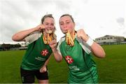 15 September 2018; Chloe Moloney and Megan Smyth-Lynch of Peamount United celebrate after the Continental Tyres Women’s National League Cup Final between Wexford Youths at Peamount United at Ferrcarrig Park in Wexford. Photo by Matt Browne/Sportsfile