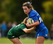 15 September 2018; Ava Jenkins of Leinster is tackled by Meabh Deely of Connacht during the U18 Girls Interprovincial Championship match between Leinster and connacht at Barnhall RFC in Parsonstown, Leixlip, Co. Kildare. Photo by Barry Cregg/Sportsfile