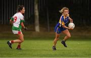 15 September 2018; Lisa Cafferkey of Parnells, London, in action against Siofra O'Dea of Kilmurry Ibrickane, Co Clare, in the Intermediate Championship Semi-Final during the 2018 LGFA All-Ireland Club 7s at Naomh Mearnóg & St Sylvesters in Dublin.    Photo by Piaras Ó Mídheach/Sportsfile