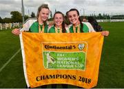 15 September 2018; Chloe Moloney, Eleanor Ryan-Doyle and Niamh Farrelly of Peamount United after the Continental Tyres Women’s National League Cup Final between Wexford Youths at Peamount United at Ferrcarrig Park in Wexford. Photo by Matt Browne/Sportsfile