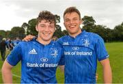 15 September 2018; Jack Cooke and Jody Booth of Leinster celebrate after the U19 Interprovincial Championship match between Ulster and Leinster at Newforge Country Club in Belfast. Photo by Oliver McVeigh/Sportsfile