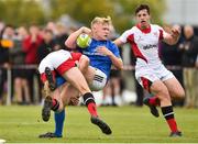 15 September 2018; Matthew Jungmann is tackled by Conor Rankin of Ulster during the U19 Interprovincial Championship match between Ulster and Leinster at Newforge Country Club in Belfast. Photo by Oliver McVeigh/Sportsfile