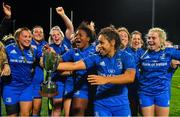 15 September 2018; Leinster captain Sene Naoupu and her team-mates celebrate with the cup after the Women’s Interprovincial Championship match between Leinster and Munster at Energia Park in Donnybrook, Dublin. Photo by Brendan Moran/Sportsfile