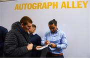 15 September 2018; Leinster players Rhys Rhuddock, Luke McGrath and James Lowe meet and greet supporters in Autograph Alley prior to the Guinness PRO14 Round 3 match between Leinster and Dragons at the RDS Arena in Dublin. Photo by David Fitzgerald/Sportsfile