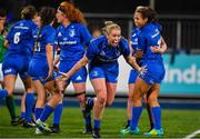 15 September 2018; Gemma Matthews of Leinster celebrates at the final whistle during the Women’s Interprovincial Championship match between Leinster and Munster at Energia Park in Donnybrook, Dublin. Photo by Brendan Moran/Sportsfile