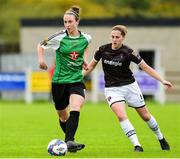 15 September 2018; Karen Duggan of Peamount United in action against Edel Kennedy of Wexford Youths during the Continental Tyres Women’s National League Cup Final between Wexford Youths at Peamount United at Ferrcarrig Park in Wexford. Photo by Matt Browne/Sportsfile