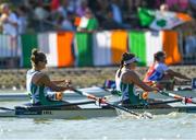 16 September 2018; Monika Dukarska, left, and Aileen Crowley of Ireland on their way to winning their Women's Double Sculls C Final on day eight of the World Rowing Championships in Plovdiv, Bulgaria. Photo by Seb Daly/Sportsfile