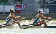 16 September 2018; Monika Dukarska, left, and Aileen Crowley of Ireland on their way to winning their Women's Double Sculls C Final on day eight of the World Rowing Championships in Plovdiv, Bulgaria. Photo by Seb Daly/Sportsfile