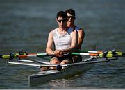 16 September 2018; Ronan Byrne, left, and Philip Doyle of Ireland prior to their Men's Double Sculls B Final on day eight of the World Rowing Championships in Plovdiv, Bulgaria. Photo by Seb Daly/Sportsfile