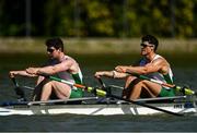 16 September 2018; Ronan Byrne, left, and Philip Doyle of Ireland on their way to finishing third in their Men's Double Sculls B Final on day eight of the World Rowing Championships in Plovdiv, Bulgaria. Photo by Seb Daly/Sportsfile