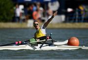 16 September 2018; Erik Horrie of Australia celebrates after winning the PR1 Men's Single Sculls Final on day eight of the World Rowing Championships in Plovdiv, Bulgaria. Photo by Seb Daly/Sportsfile