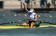16 September 2018; Sanita Puspure of Ireland celebrates after winning the Women's Single Sculls Final on day eight of the World Rowing Championships in Plovdiv, Bulgaria. Photo by Seb Daly/Sportsfile