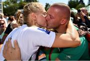 16 September 2018; Sanita Puspure of Ireland receives a kiss from her husband Kaspar Puspure after winning the Women's Single Sculls Final on day eight of the World Rowing Championships in Plovdiv, Bulgaria. Photo by Seb Daly/Sportsfile
