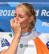 16 September 2018; Sanita Puspure of Ireland kisses her Gold medal following her victory in the Women's Single Sculls Final on day eight of the World Rowing Championships in Plovdiv, Bulgaria. Photo by Seb Daly/Sportsfile