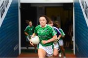 16 September 2018; Limerick captain Cathy Mee leads out her team prior to the TG4 All-Ireland Ladies Football Junior Championship Final match between Limerick and Louth at Croke Park, Dublin. Photo by David Fitzgerald/Sportsfile