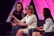 15 September 2018; A panel discussion involving, from left, Louise O'Neill, Mairead McGuinness and Máire Treasa Ní Cheallaigh during the LIVE from The Mansion House: ‘Seó Beo Pheil na mBan le Lidl’ event at the Mansion House in Dublin. Photo by Sam Barnes/Sportsfile