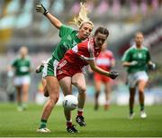 16 September 2018; Niamh Rice of Louth in action against Áine McGrath of Limerick during the TG4 All-Ireland Ladies Football Junior Championship Final match between Limerick and Louth at Croke Park, Dublin. Photo by David Fitzgerald/Sportsfile