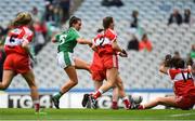 16 September 2018; Mairéad Kavanagh of Limerick shoots to score her side's first goal during the TG4 All-Ireland Ladies Football Junior Championship Final match between Limerick and Louth at Croke Park, Dublin. Photo by David Fitzgerald/Sportsfile
