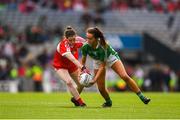 16 September 2018; Mairéad Kavanagh of Limerick in action against Michelle McMahon of Louth during the TG4 All-Ireland Ladies Football Junior Championship Final match between Limerick and Louth at Croke Park, Dublin. Photo by Eóin Noonan/Sportsfile