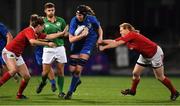 15 September 2018; Aoife McDermott of Leinster is tackled by Sarah Quin of Munster during the Women’s Interprovincial Championship match between Leinster and Munster at Energia Park in Donnybrook, Dublin. Photo by Brendan Moran/Sportsfile