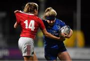 15 September 2018; Emma Hooban of Leinster is tackled by Laura O’Mahony of Munster during the Women’s Interprovincial Championship match between Leinster and Munster at Energia Park in Donnybrook, Dublin. Photo by Brendan Moran/Sportsfile
