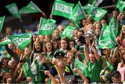 16 September 2018; Cathy Mee of Limerick lifting the West County Hotel Cup following the TG4 All-Ireland Ladies Football Junior Championship Final match between Limerick and Louth at Croke Park, Dublin. Photo by Eóin Noonan/Sportsfile