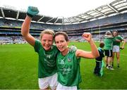 16 September 2018; Olivia Giltenane, left, and Dymphna O'Brien of Limerick celebrate following the TG4 All-Ireland Ladies Football Junior Championship Final match between Limerick and Louth at Croke Park, Dublin. Photo by David Fitzgerald/Sportsfile