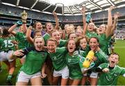 16 September 2018; Limerick players celebrate following the TG4 All-Ireland Ladies Football Junior Championship Final match between Limerick and Louth at Croke Park, Dublin. Photo by David Fitzgerald/Sportsfile