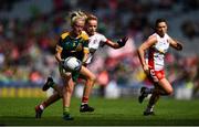 16 September 2018; Megan Thynne of Meath in action against Emma Brennan of Tyrone during the TG4 All-Ireland Ladies Football Intermediate Championship Final match between Meath and Tyrone at Croke Park, Dublin. Photo by David Fitzgerald/Sportsfile